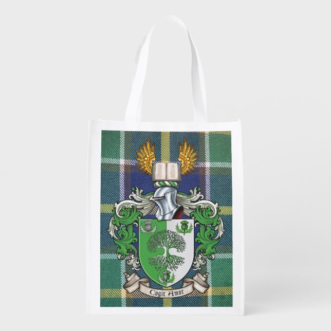 Joss/Joyce Family Association Coat of Arms Grocery Bag (Back)
