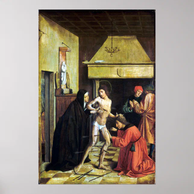 Josse Lieferinxe Saint Sebastian Cured by Irene Poster | Zazzle