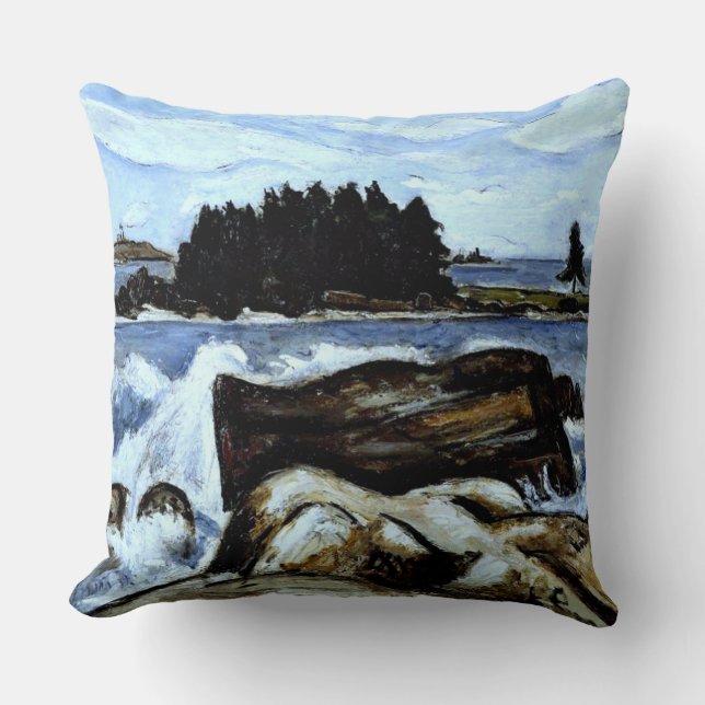 Jotham's Island (now Fox), off Indian Point Throw Pillow (Front)