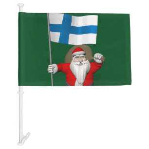 Joulupukki Visiting Finland Car Flag