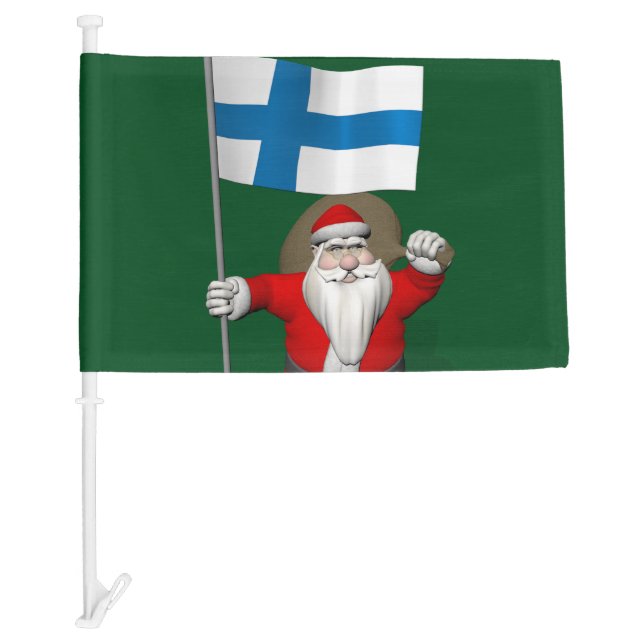 Joulupukki Visiting Finland Car Flag (Front)
