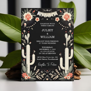 Jour Elegant Fiesta Cactus Floral Mexican Wedding Invitation