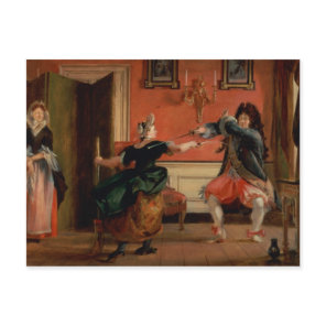 Jourdain Fences his Maid Postcard