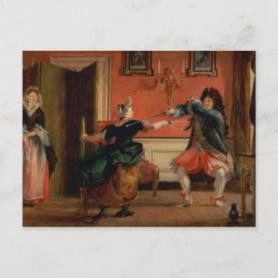 Jourdain Fences his Maid Postcard