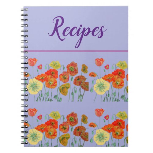 Journal Book Pansy Lilac Purple Recipe Floral
