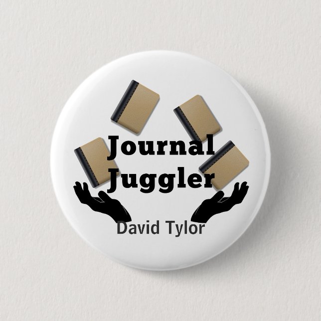 Journal Juggler Pinback Button (Front)