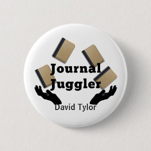 Journal Juggler Pinback Button