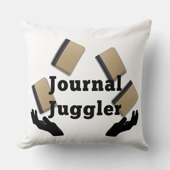 Journal Juggler Throw Pillow (Front)