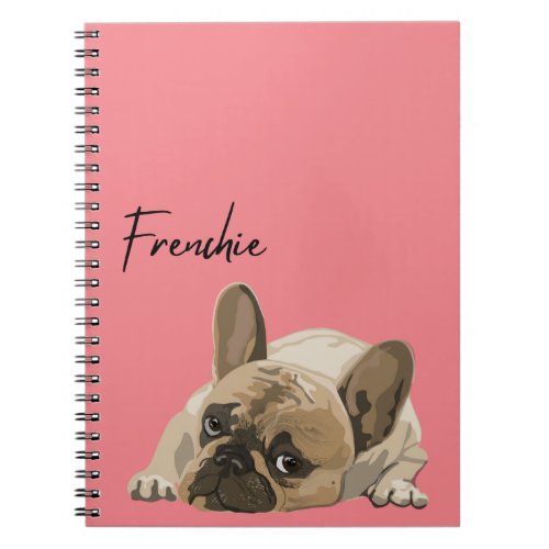 JournalNotebook _ Pink Frenchie French Bulldog Notebook