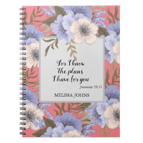 Journal Notebook with pastel florals