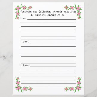 Journal Paper I am I feel I know, pink floral