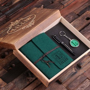 Journal  Pen & Keychain Gift Set - Hunter Green by tealsprairie at Zazzle