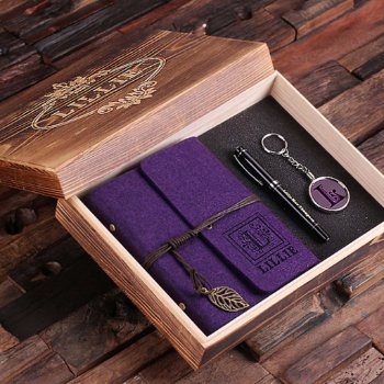 Journal  Pen & Keychain Gift Set - Purple by tealsprairie at Zazzle