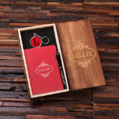 Journal Set: Pen, Red Keychain & Bound Notepad (Inside)