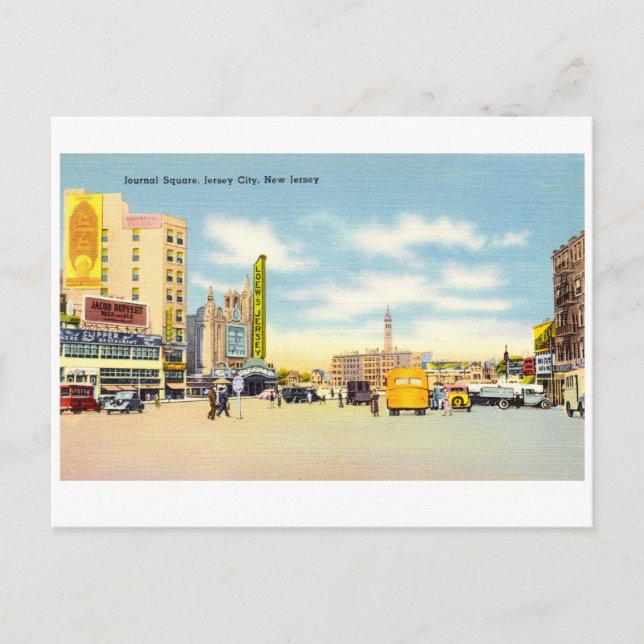 Journal Square, Jersey City, New Jersey Postcard (Front)