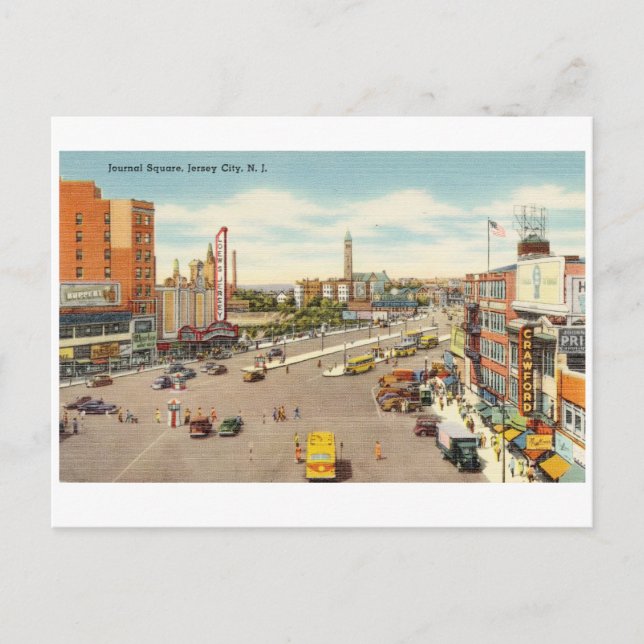 Journal Square, Jersey City, NJ Postcard (Front)