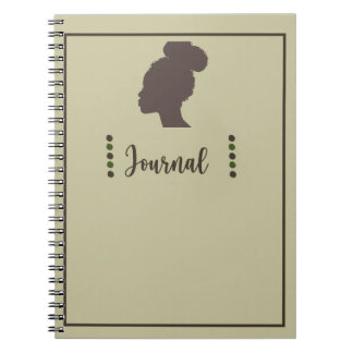 Journal with Black Woman Silhouette - Notebook