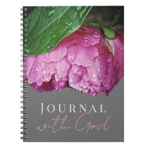Journal With God Pretty Peony with Raindrops