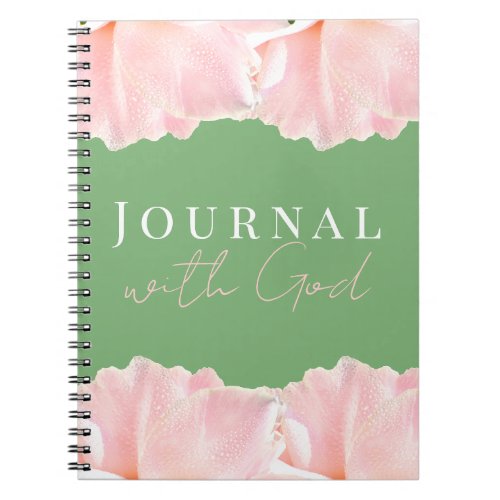 Journal With God Pretty Pink Peony Flower Petals