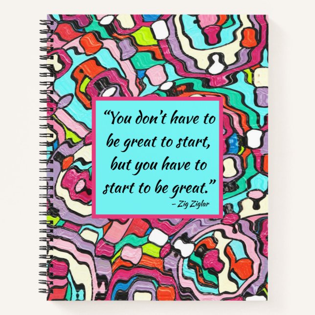 Journal with Motivational Quote Abstract Painting (Front)