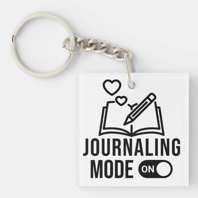 Journaling Mode On Bullet Journal Diary Writing Keychain (Front)