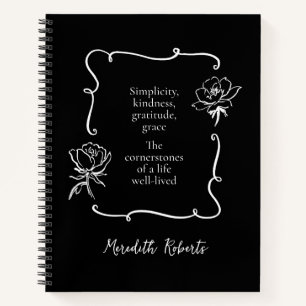 Journaling My Life Motivational Quote Your Name Notebook