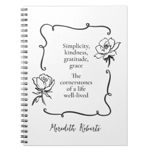 Journaling My Life Motivational Quote Your Name Notebook