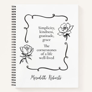 Journaling My Life Motivational Quote Your Name Notebook
