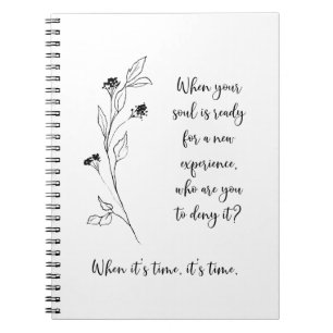 Journaling Prompt for Self-Reflection Black White Notebook