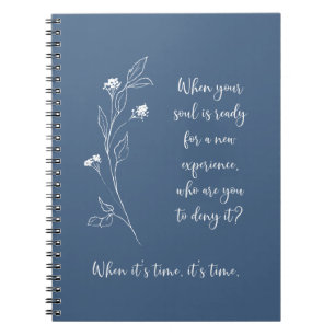 Journaling Prompt for Self-Reflection Dusty Blue Notebook