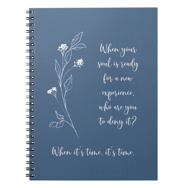 Journaling Prompt for Self-Reflection Dusty Blue Notebook (Front)