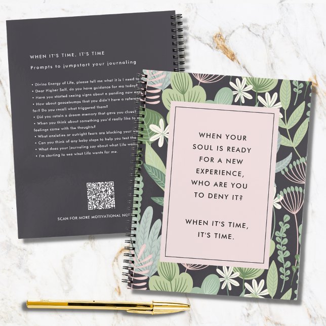 Journaling Prompts for Self-Discovery Botanical Notebook (Botanical Shades of Green Self Discovery Journal with Writing Prompts on the Back)