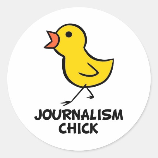 Journalism Chick Classic Round Sticker