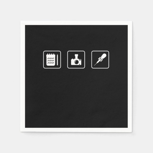 Journalism Writer Journalists Journalist Reporter  Napkins (Front)