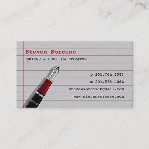 Journalist  Author  Writer Business Card