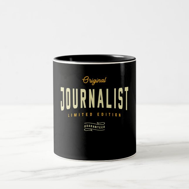 Journalist Funny Job Title Profession Two-Tone Coffee Mug (Center)