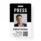 Journalist or Reporter Photo QR Code Press Pass ID
