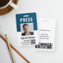 Journalist or Reporter Photo QR Code Press Pass ID Badge