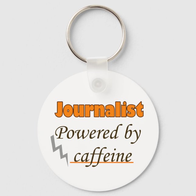 Journalist Powered by caffeine Keychain (Front)