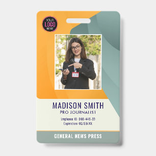 Journalist Press Pass  Photo ID  Badge