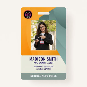 Journalist Press Pass  Photo ID  Badge