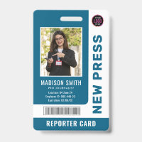 Journalist Press Pass  Photo ID 