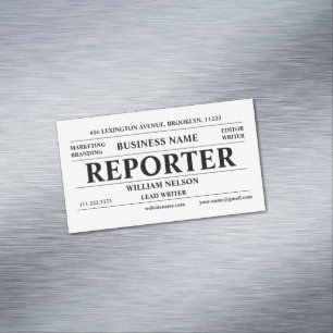 ✍🏼 Journalist Reporter Business Card Magnet