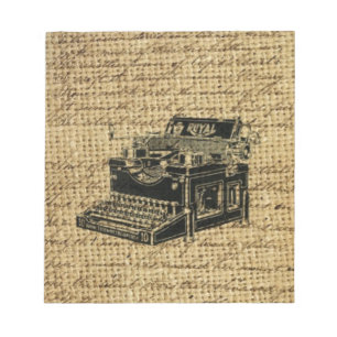 journalist scripts burlap antique typewriter notepad