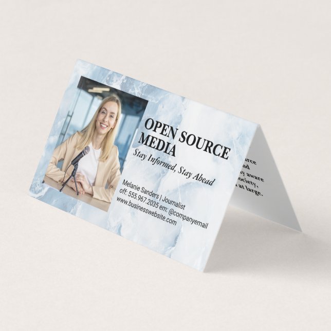 Journalist Smiling on Camera Business Card (Front)