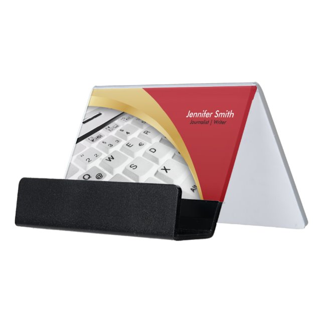 Journalist | Writer | Blogger |Reporter Desk Business Card Holder (Angled Front)