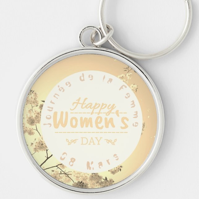 Journée de la Femme - rond premium grand Keychain (Front)