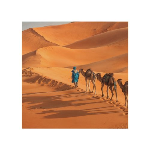 Journey Across the Sahara Nomadic Life in the Des Wood Wall Art