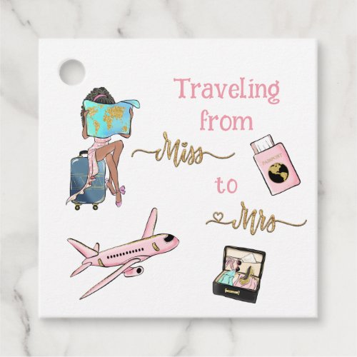 Journey Bridal Shower Traveling From Miss to Mrs Favor Tags