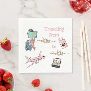 Journey Bridal Shower Traveling From Miss to Mrs Napkins